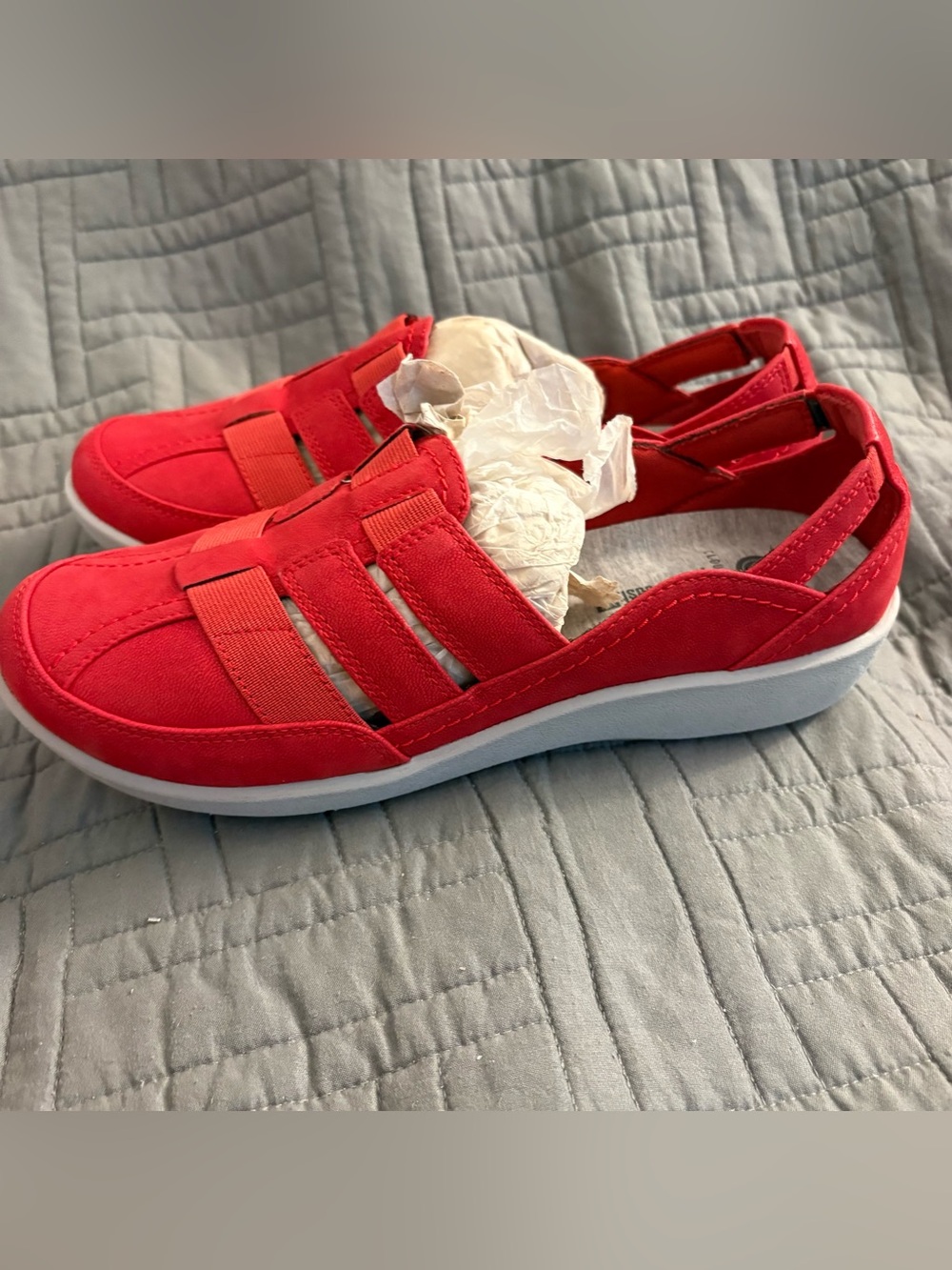 Clark’s Cloudstepper Sillian Stork Slip On Women Sz 8.5 Red